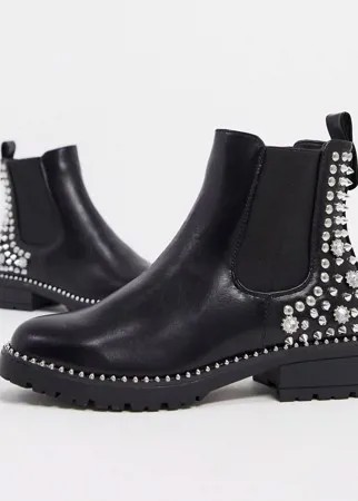 Черные ботинки челси с отделкой Truffle Collection-Черный