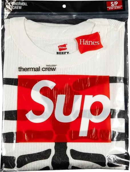 Толстовка Supreme x Hanes Bones Thermal Crew (1 Pack) 'Natural', кремовый