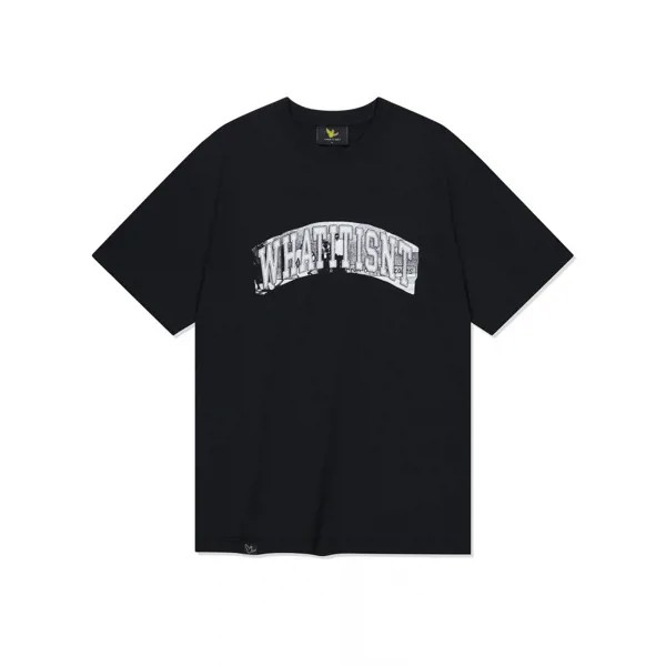 WHATITISNT  WT Box Arch Logo Short Sleeve T-Shirt Black