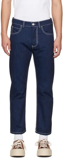 Синие джинсы с контрастной отстрочкой Marni