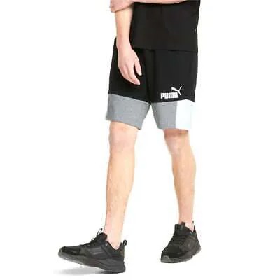 Puma Essentials+ Block 10 Shorts Мужские черные повседневные спортивные штаны 84742901