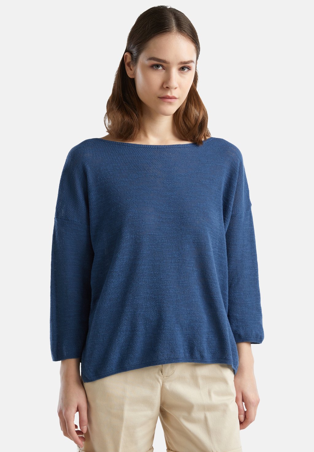 Вязаный свитер United Colors of Benetton, голубовато-серый
