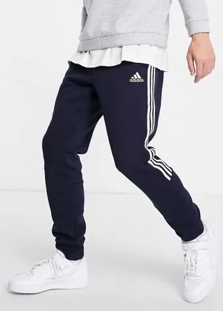 Темно-синие джоггеры с тремя полосками adidas Training-Белый