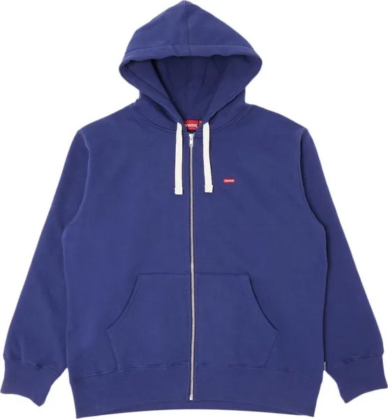 Толстовка Supreme Small Box Drawcord Zip Up Hooded Sweatshirt 'Washed Navy', синий