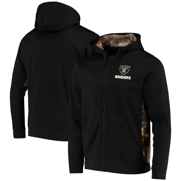 Мужская толстовка с капюшоном Dunbrooke Black/Realtree Camo Las Vegas Raiders Decoy Tech Fleece с молнией во всю длину