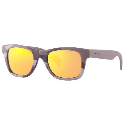 Солнцезащитные очки Italia Independent, вайфареры, оправа: пластик, с защитой от УФ, зеркальные, коричневый