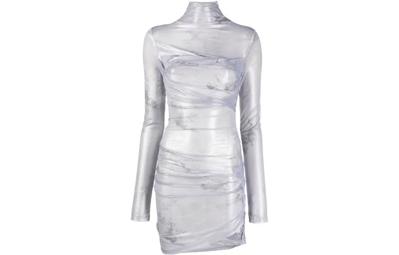 Платье с длинными рукавами женское серое Off-White