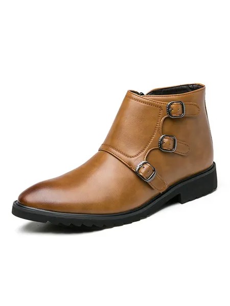 Milanoo Men's Monk Strap Dress Boots