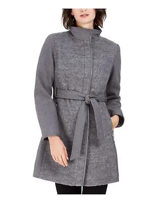 POLAROID Женское серое пальто с поясом Petites Размер: PXS