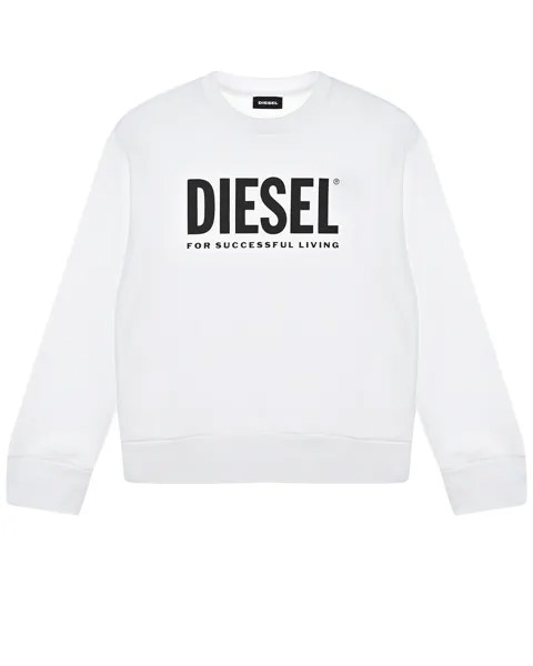 Белый свитшот с логотипом Diesel детский