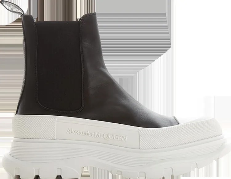 Кроссовки Alexander McQueen Tread Slick Boots Black White, черный