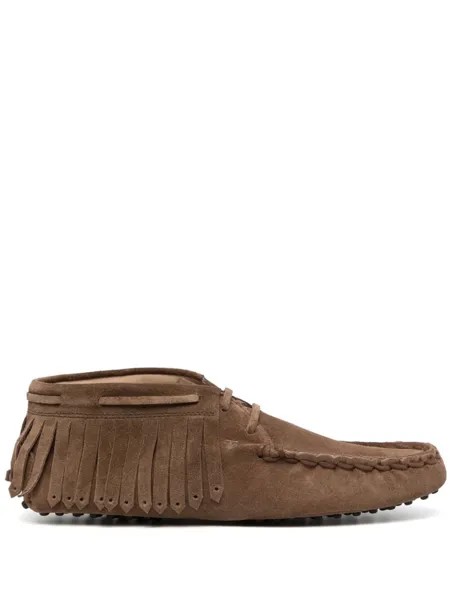Tod's ботинки дезерты Gommino с бахромой, коричневый