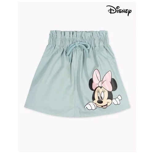 Мятная юбка Paperbag с принтом Disney для девочки Gloria Jeans, размер 6-7л/122