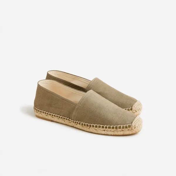 Эспадрильи из льна произведенные в Испании J.Crew, зеленый
