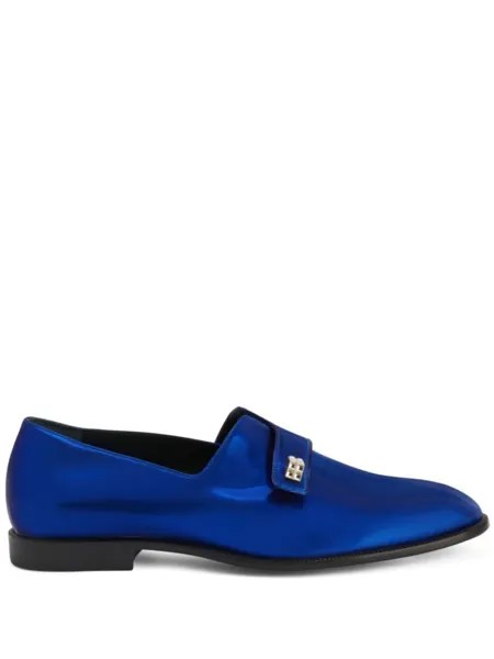 Giuseppe Zanotti лоферы Marty с эффектом металлик, синий