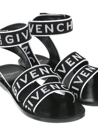 Черные босоножки с белым логотипом Givenchy детские