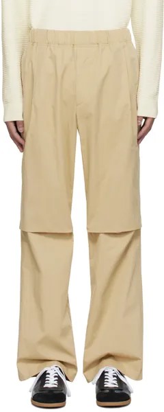 Бежевые брюки со складками Solid Homme