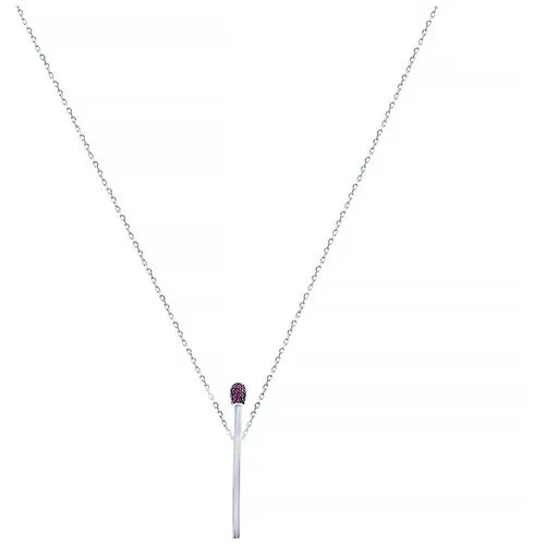 Колье из серебра 925 пробы с фианитами 0401_KL_001_WG ELEMENT47, длина 40 см.