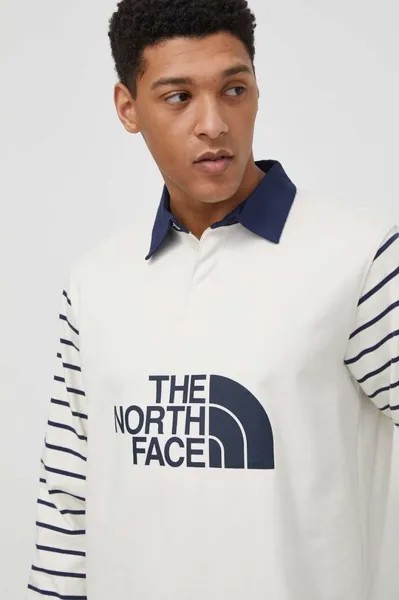 Лонгслив из хлопка The North Face, бежевый