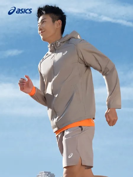 Куртка мужская на молнии Asics с капюшоном, черный
