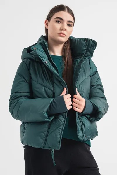 Утепленная зимняя куртка с капюшоном Gap, зеленый