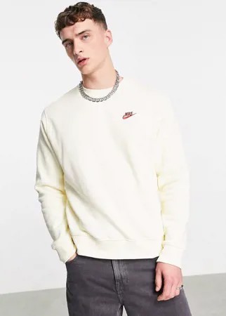Свитшот цвета кокосового молока Nike Club-Белый