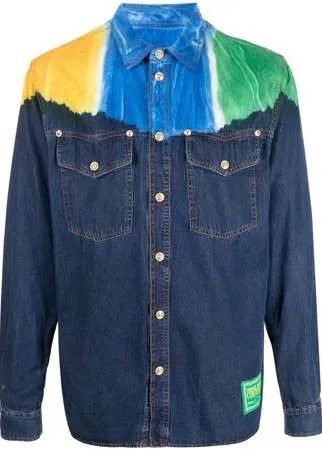Versace Jeans Couture рубашка с длинными рукавами и контрастной вставкой