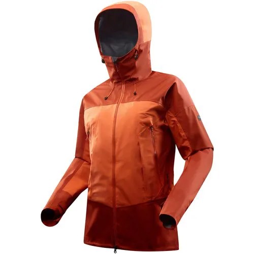 Куртка для треккинга водонепроницаемая мужская Trek 500 FORCLAZ Х Decathlon Огненно-Оранжевый/Темная Сепия M