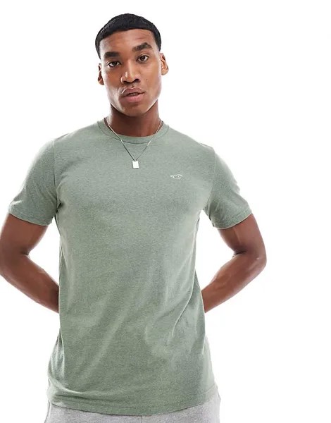Зеленая футболка с логотипом Hollister
