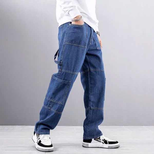 Джинсы-карго с заплаткой с карманом ремешок для мужчины