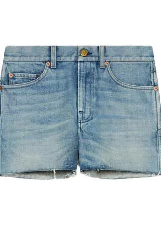 Gucci джинсовые шорты с нашивками