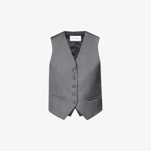 Тканый жилет Gelso с V-образным вырезом Frankie Shop, серый