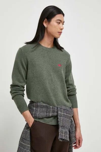 Шерстяной свитер Levi's, зеленый