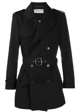 Saint Laurent короткий тренч с поясом