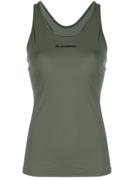 Jil Sander топ с логотипом, зеленый