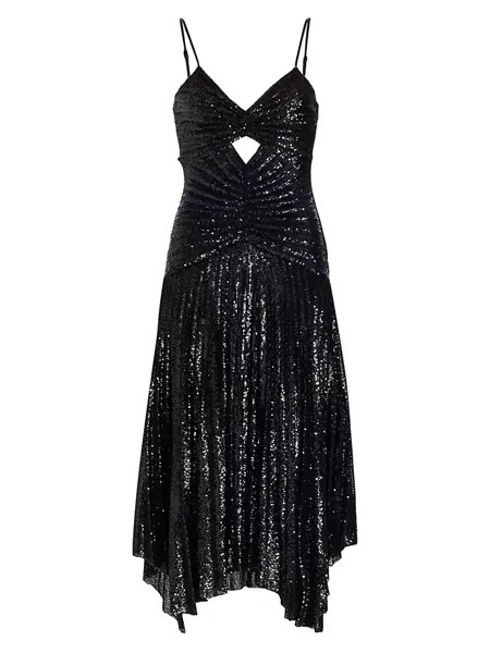 Платье миди Lou с пайетками и вырезом в виде замочной скважины A.L.C., черный