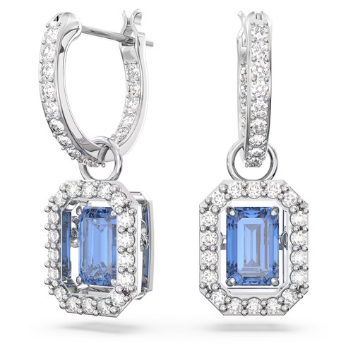 Серьги SWAROVSKI, кристаллы Swarovski, серебристый/синий