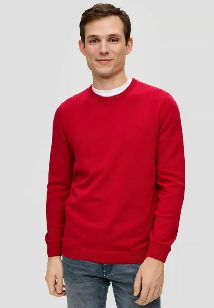 Вязаный свитер RUNDHALS LANGARM LOGO DIVERSE FARBEN s.Oliver, цвет knallrot