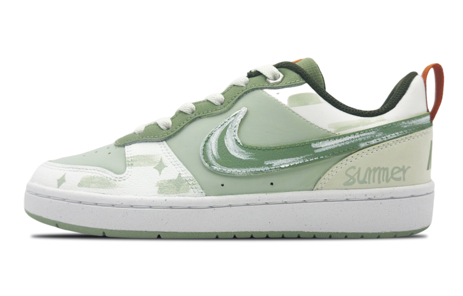 Кроссовки Nike Court Borough Skateboarding Shoes Women's Low-top White/green, светло-зеленый