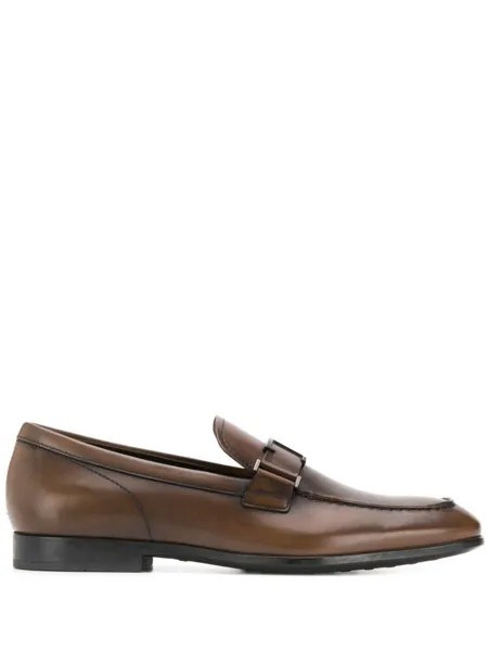 Tod's лоферы с логотипом, коричневый