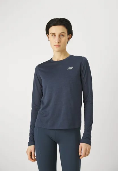 Топ с длинными рукавами ATHLETICS New Balance, цвет navy heather