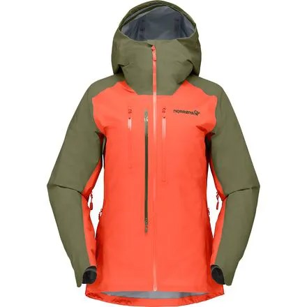 Куртка Lyngen GORE-TEX женская Norrona, цвет Olive Night/Orange Alert