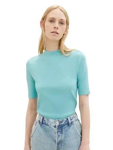 Рубашка с воротником стойкой TOM TAILOR, в приятной расцветке, цвет Summer Teal