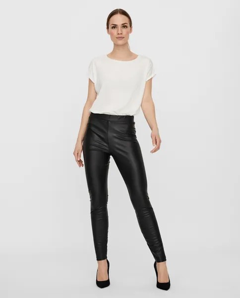 Бесшовные длинные женские леггинсы Vero Moda, черный