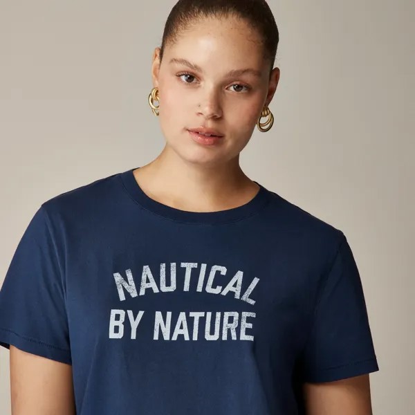 Футболка Classic-Fit с графическим принтом «морская природа» J.Crew, синий