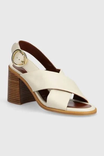 Кожаные сандалии Lyna See By Chloé, бежевый