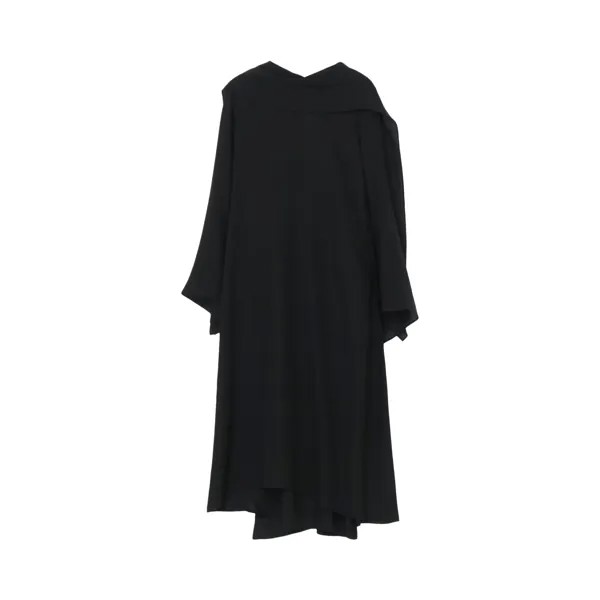 Йоджи Ямамото - длинное платье-палантин Черное