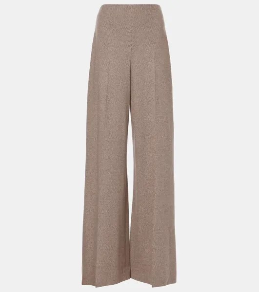 Прямые брюки Isaiah из смеси шерсти и шелка Ralph Lauren Collection, цвет taupe melange/beige