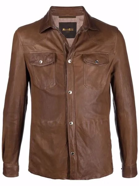 Moorer кожаная куртка-рубашка