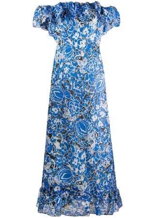 Givenchy Pre-Owned платье 1970-х годов с цветочным принтом и открытыми плечами